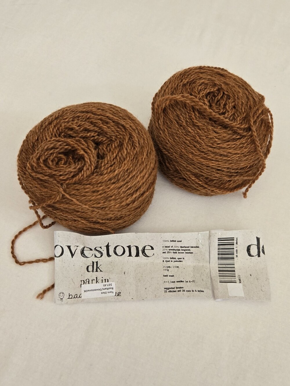 Dovestone baa ram ewe parkin dk weight yarn 7oz 200g 2 Skeins Brown British